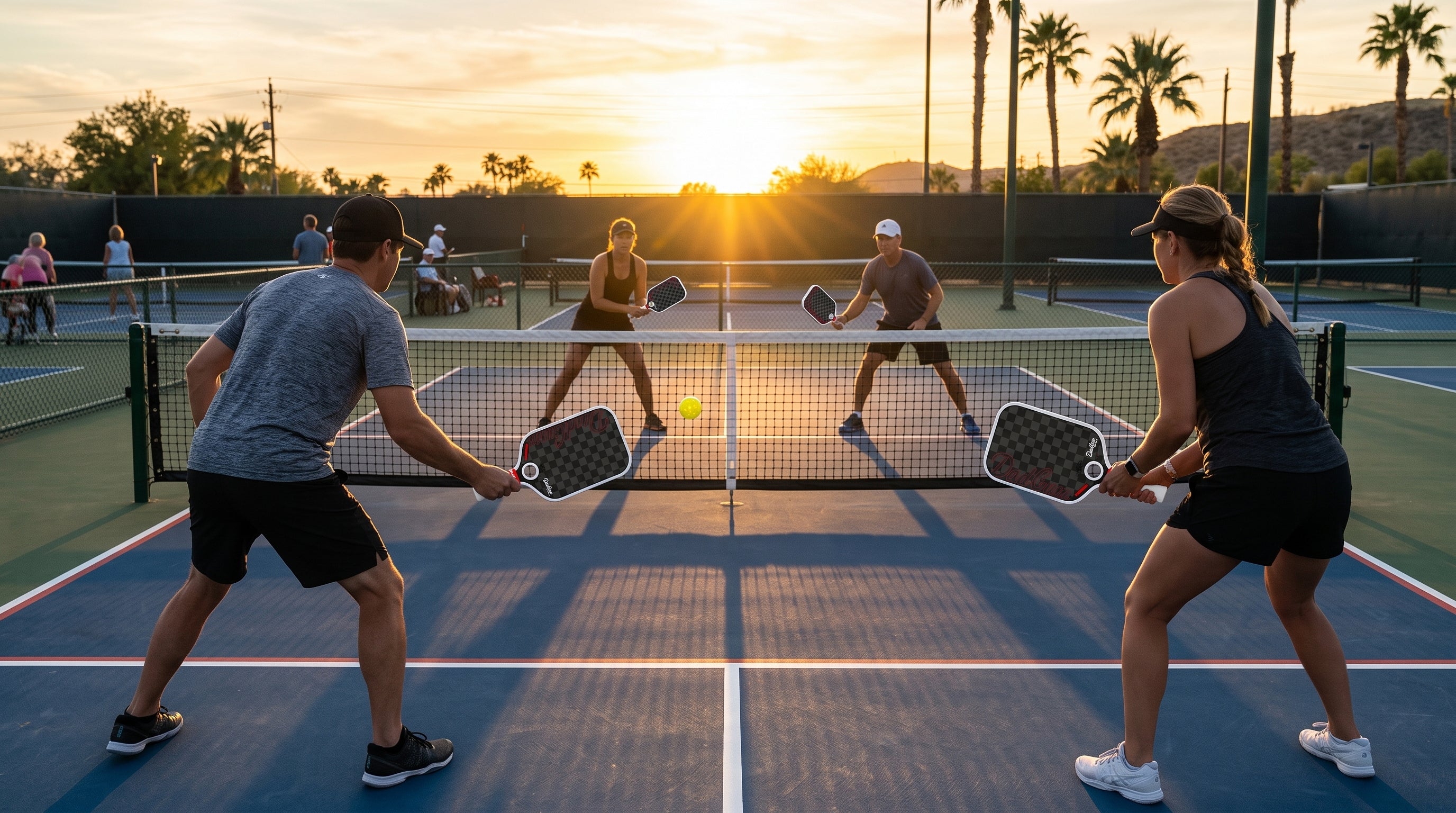 Dadgum Pickleball Players - using Legend Paddle on the Court